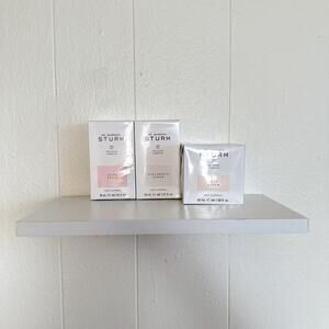 Dr Barbara Sturm 3 Piece Set | Hyaluronic Serum Glow Drops Face Cream Full Size